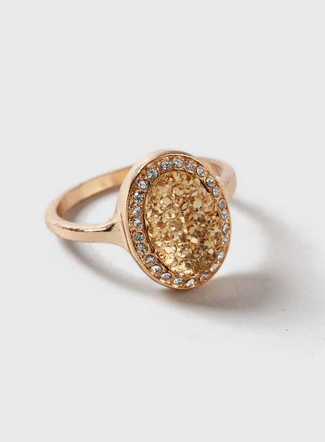 Gold Sparkle Oval Ring